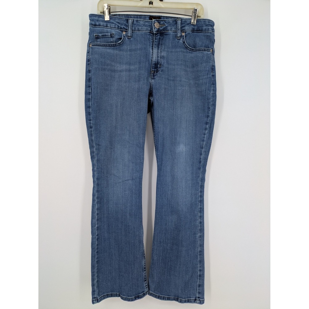 Lee Jeans Womens 12 Short Blue Legendary Bootcut Mid Rise Denim Medium Wash